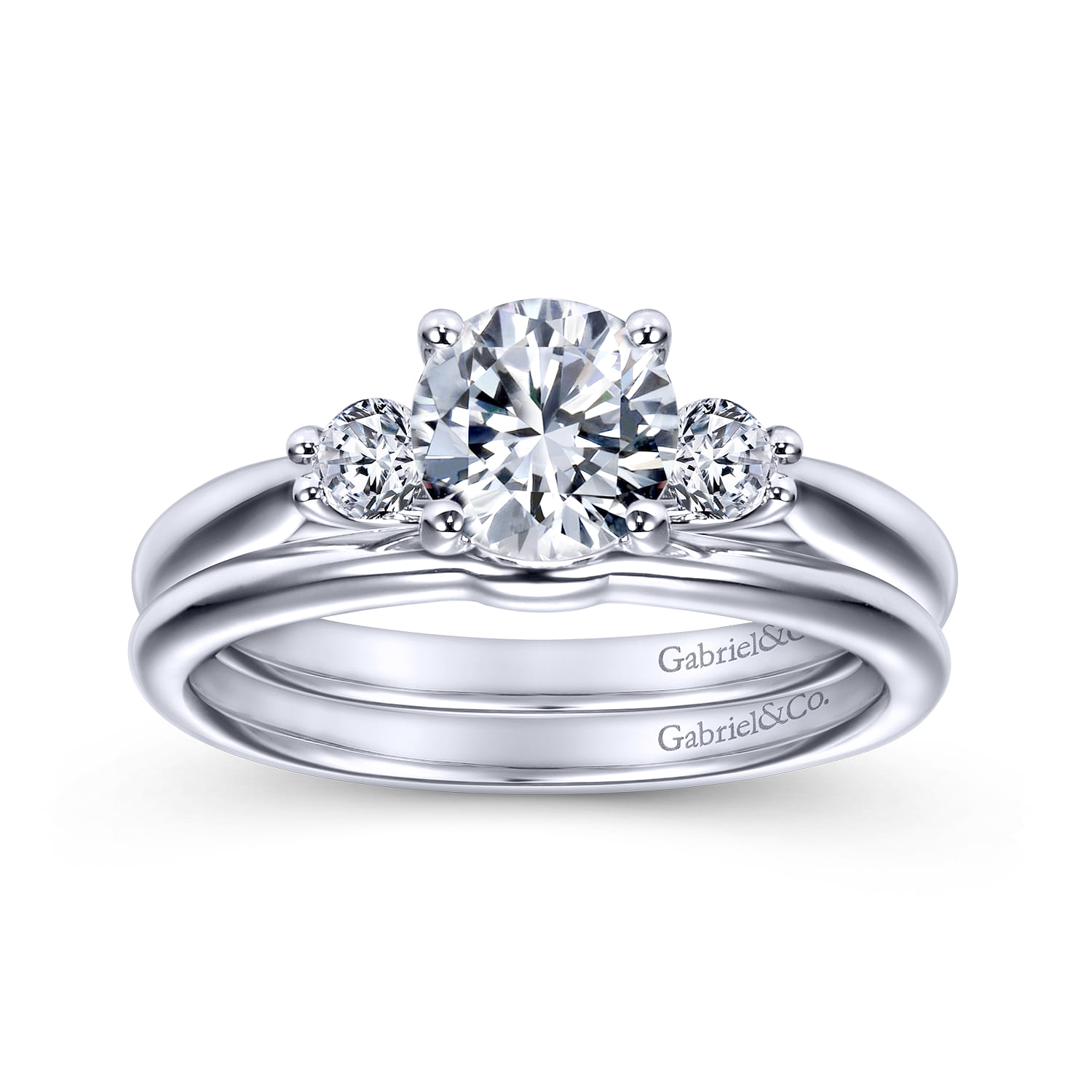 14K White Gold Matching Wedding Band - Shot 4