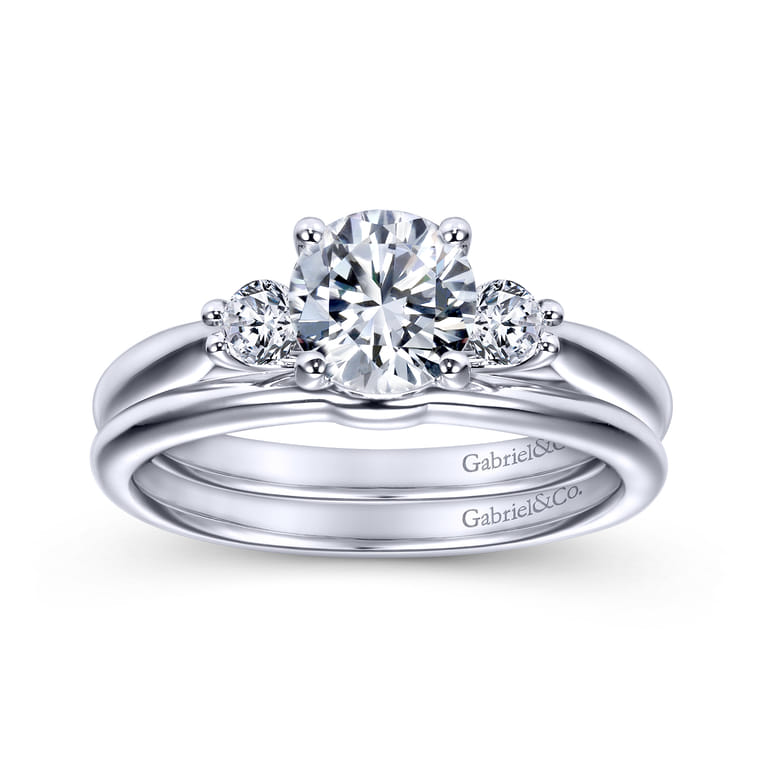 14K White Gold Matching Wedding Band - Shot 4