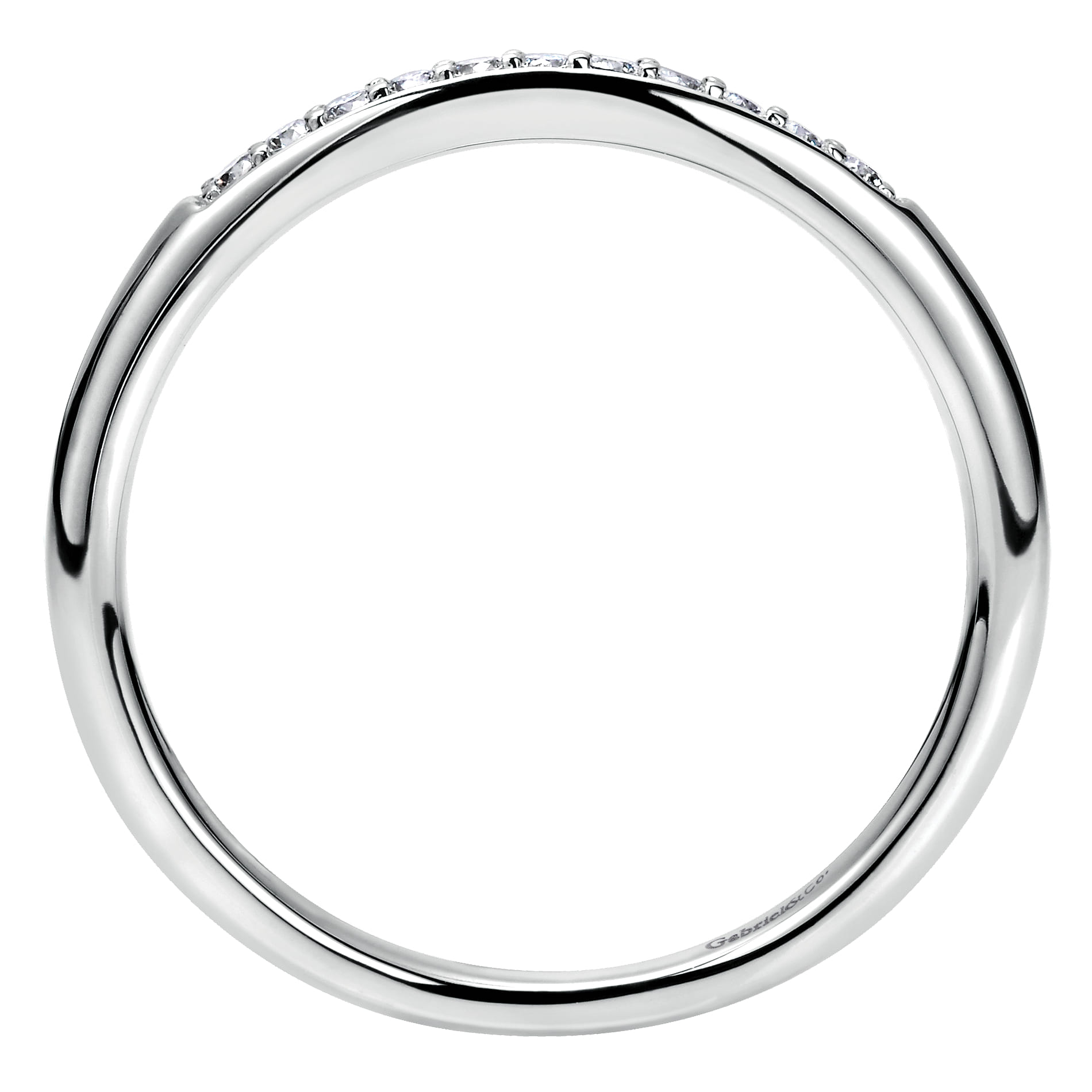 14K White Gold Matching Wedding Band - 0.09 ct - Shot 2