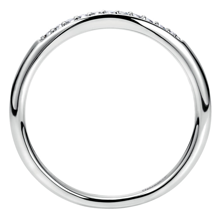 14K White Gold Matching Wedding Band - 0.09 ct - Shot 2