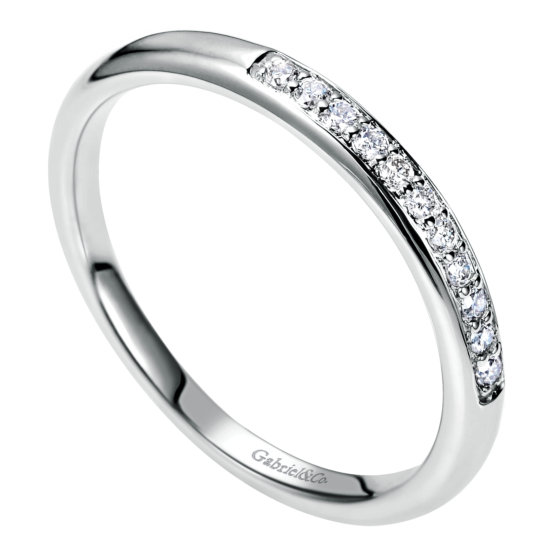 14K White Gold Matching Wedding Band - 0.09 ct - Shot 3