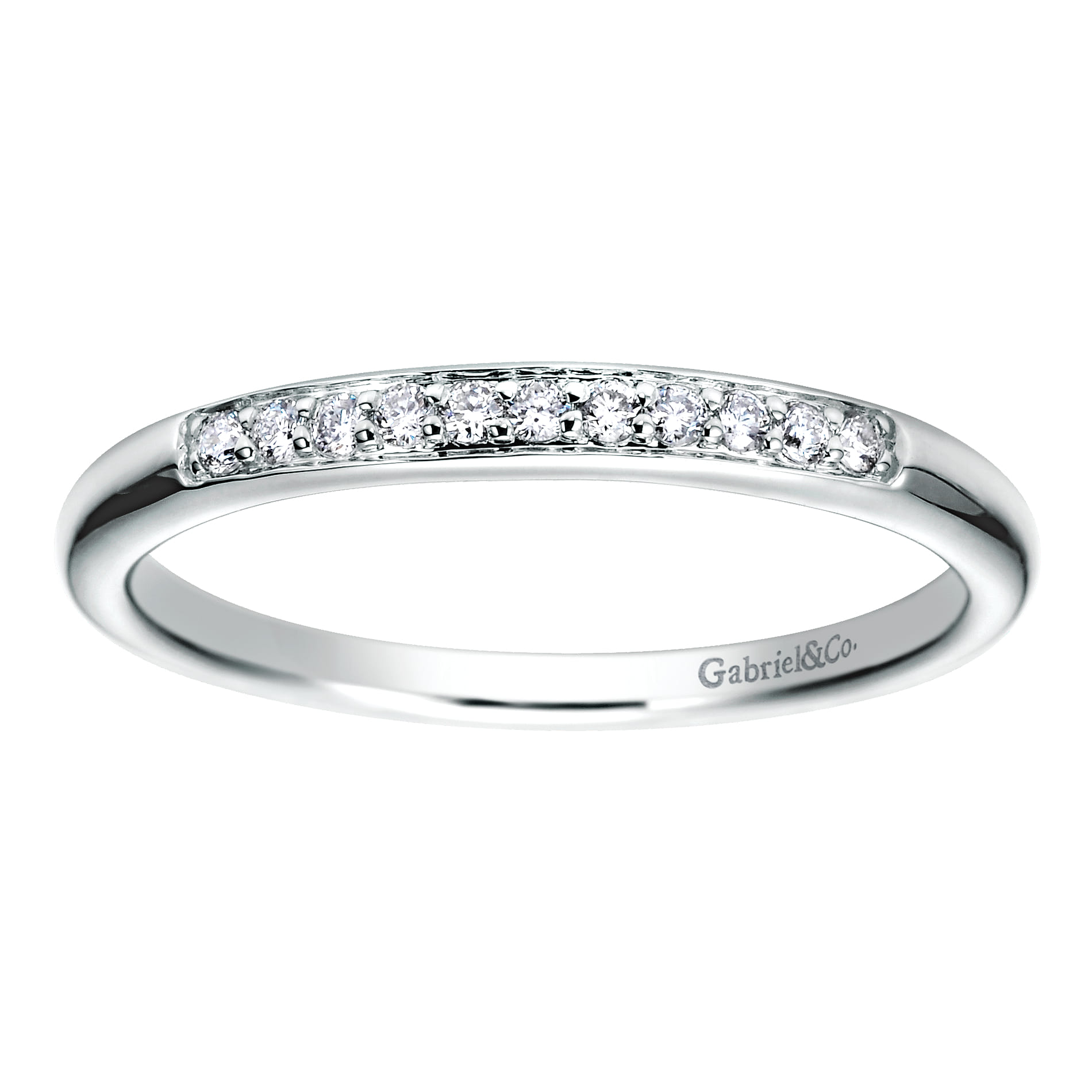 14K White Gold Matching Wedding Band - 0.09 ct - Shot 5
