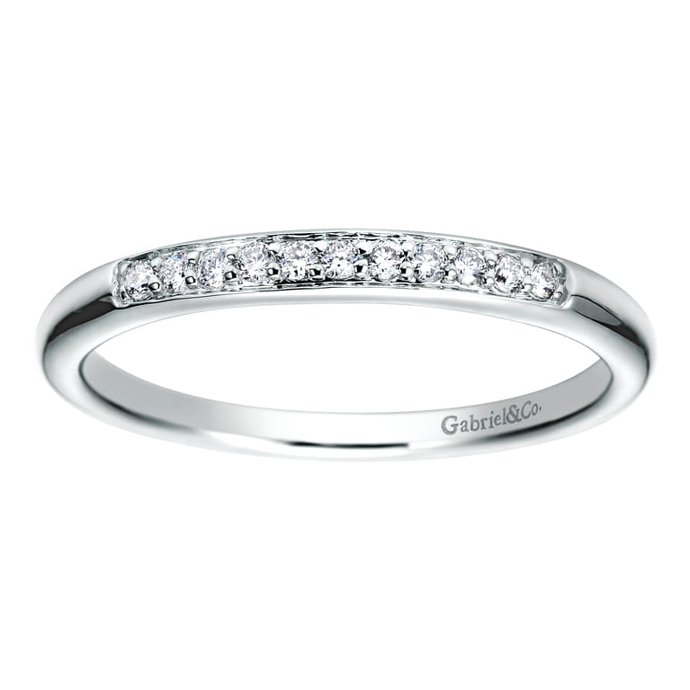 14K White Gold Matching Wedding Band - 0.09 ct - Shot 5