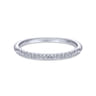 14K White Gold Matching Wedding Band - 0.12 ct