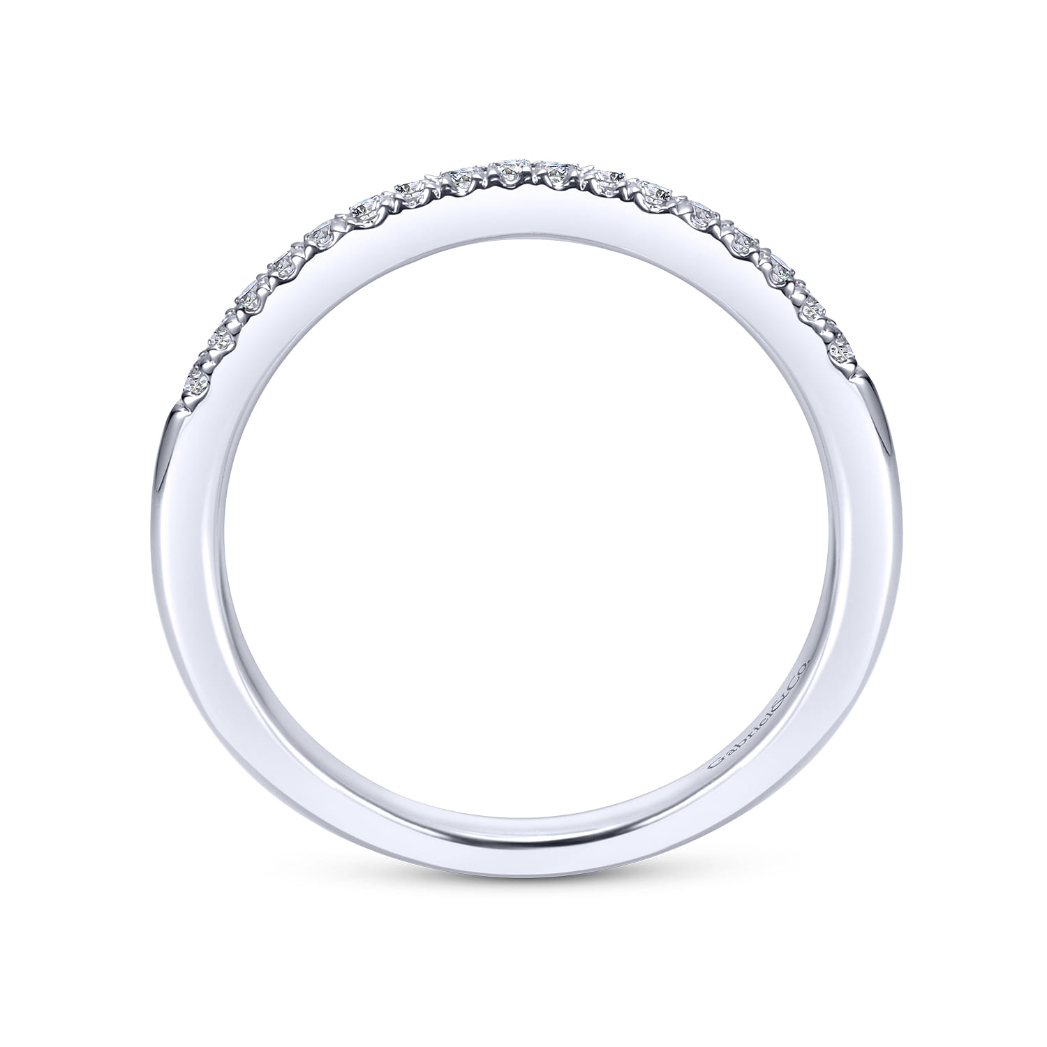 14K White Gold Matching Wedding Band - 0.12 ct - Shot 2