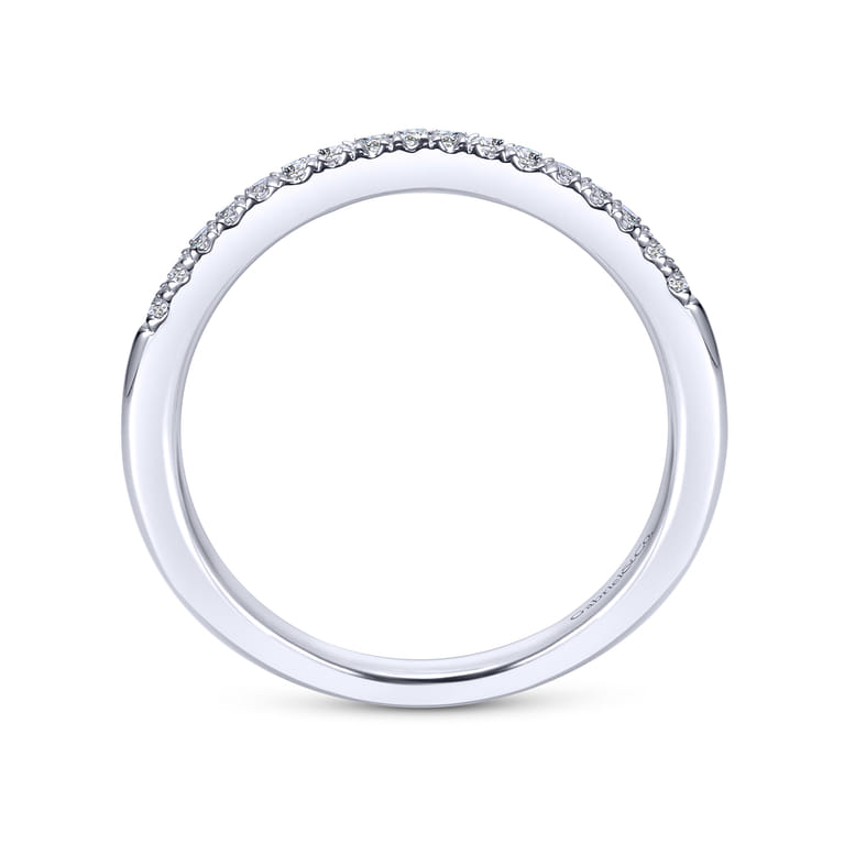 14K White Gold Matching Wedding Band - 0.12 ct - Shot 2