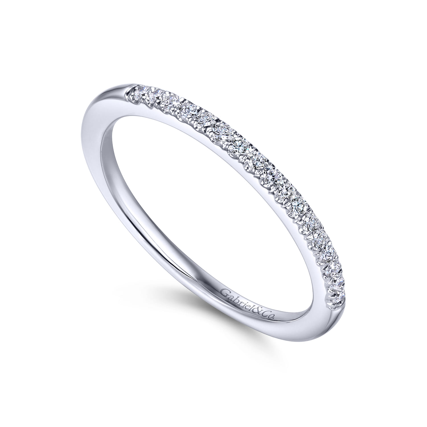 14K White Gold Matching Wedding Band - 0.12 ct - Shot 3