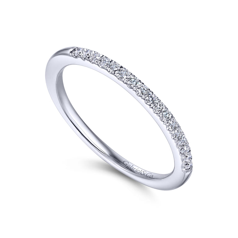 14K White Gold Matching Wedding Band - 0.12 ct - Shot 3
