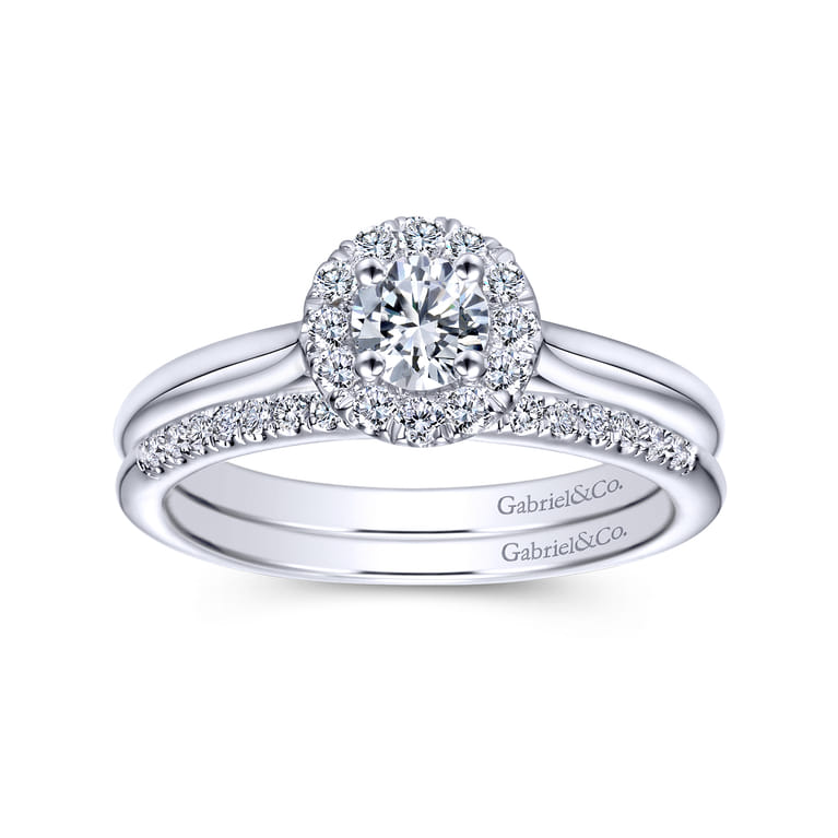 14K White Gold Matching Wedding Band - 0.12 ct - Shot 4