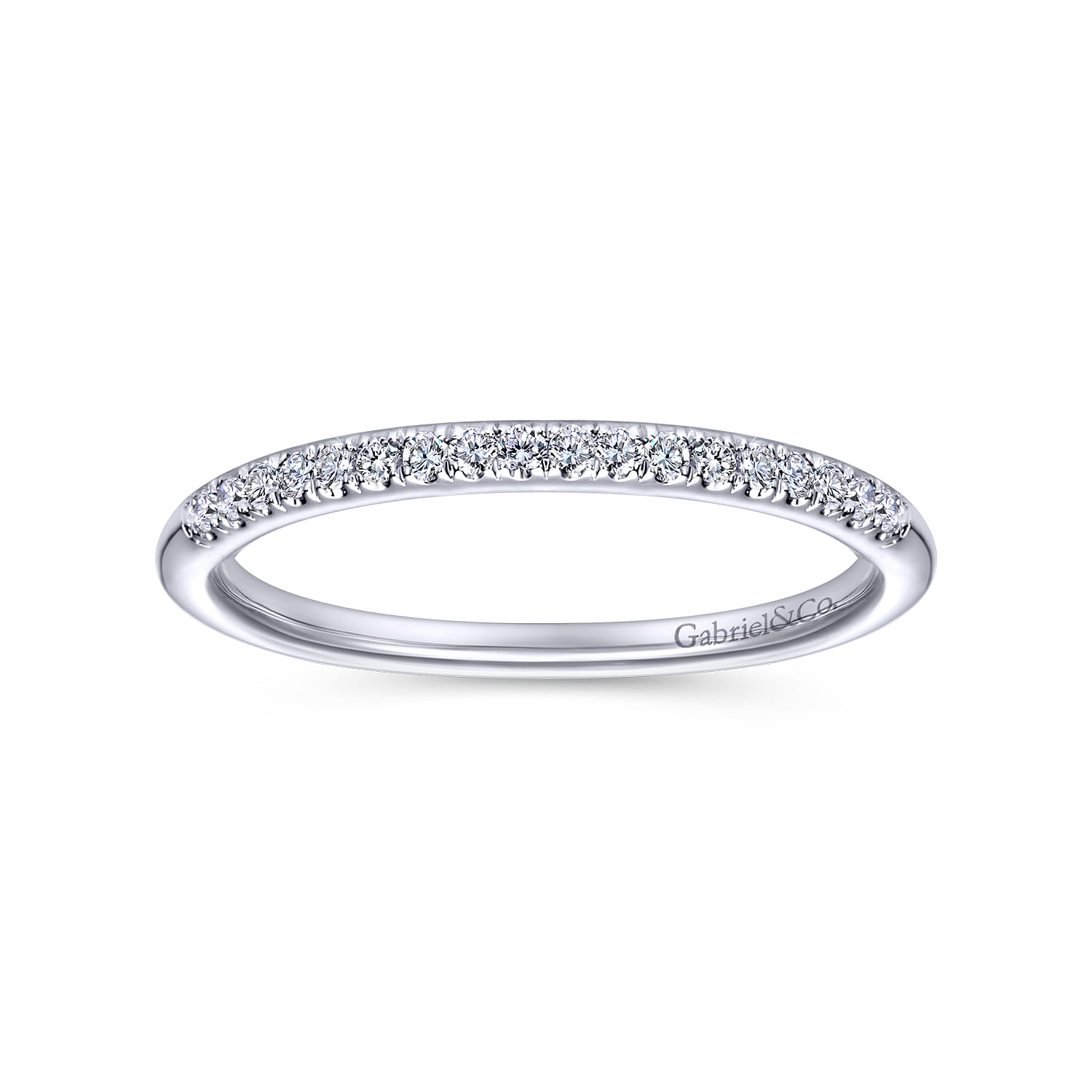 14K White Gold Matching Wedding Band - 0.12 ct - Shot 5