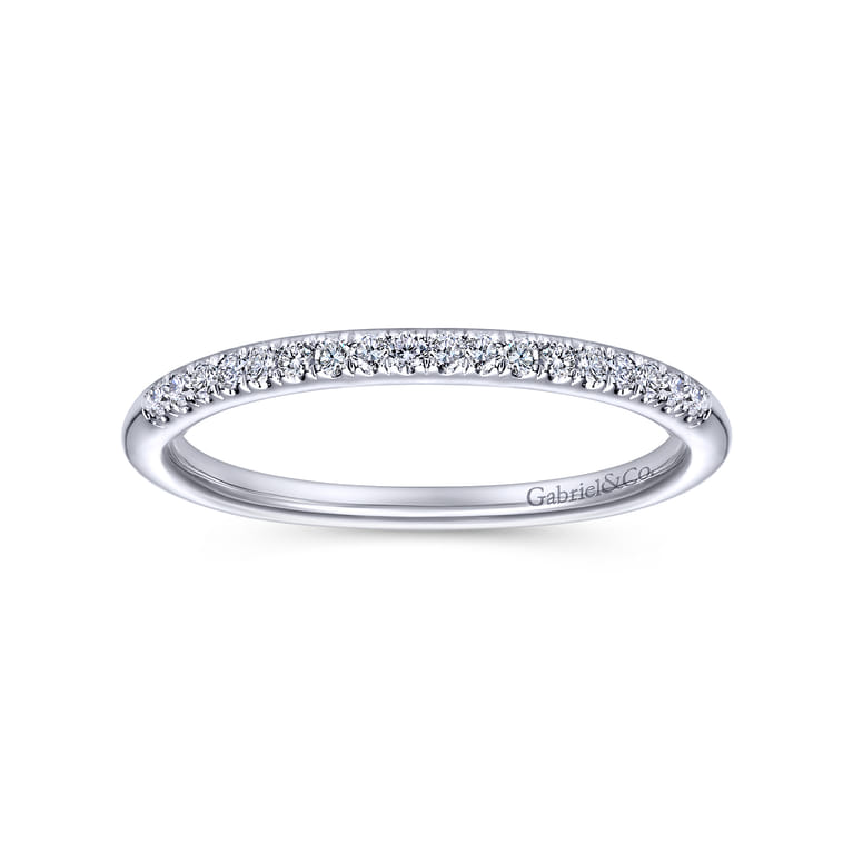 14K White Gold Matching Wedding Band - 0.12 ct - Shot 5