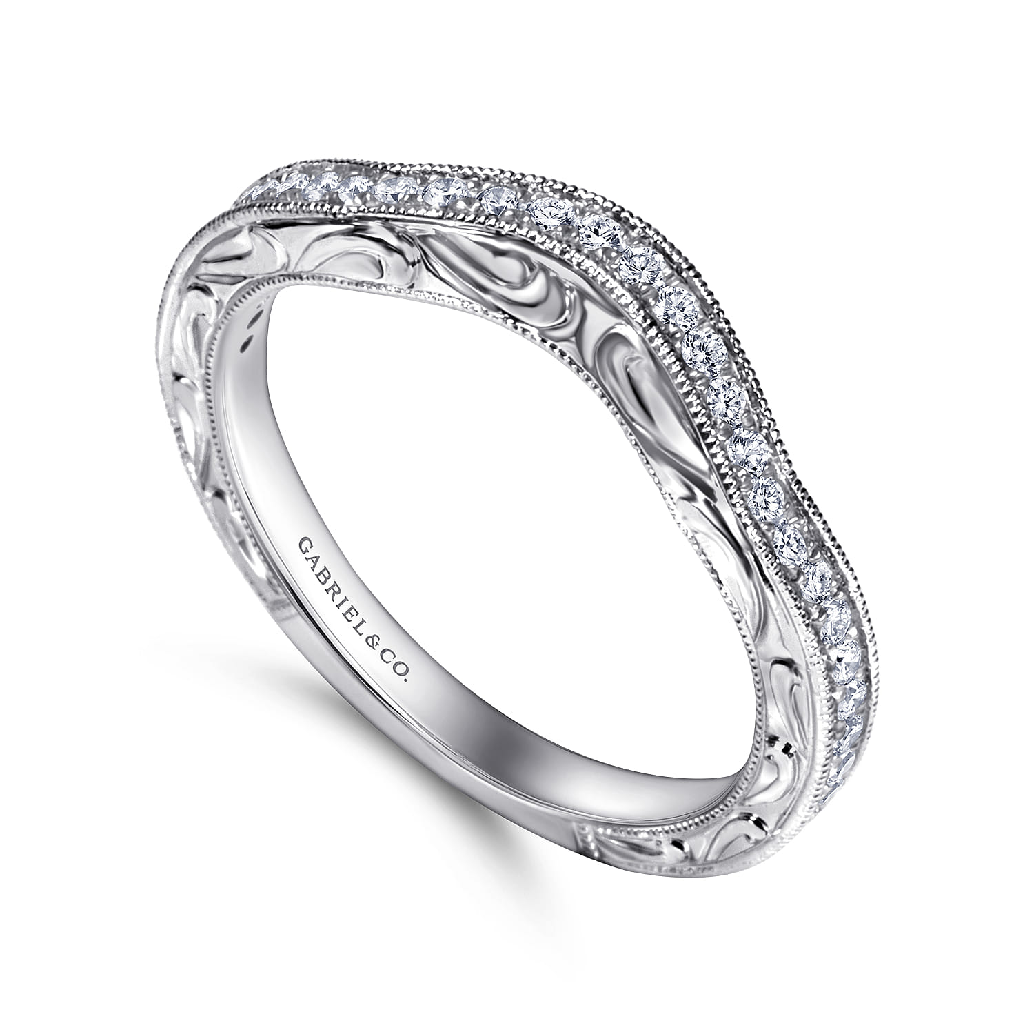 14K White Gold  Matching Wedding Band - 0.19 ct - Shot 3