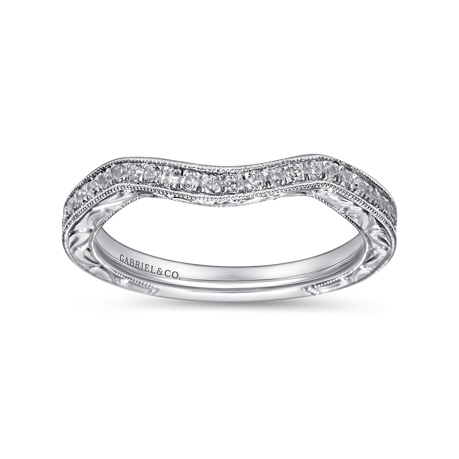 14K White Gold  Matching Wedding Band - 0.19 ct - Shot 5