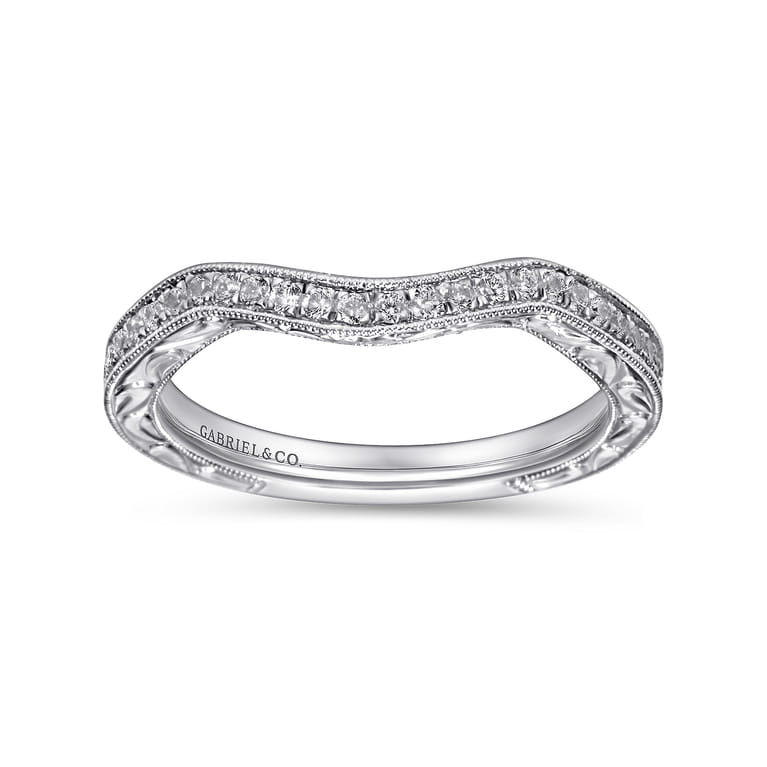 14K White Gold  Matching Wedding Band - 0.19 ct - Shot 5