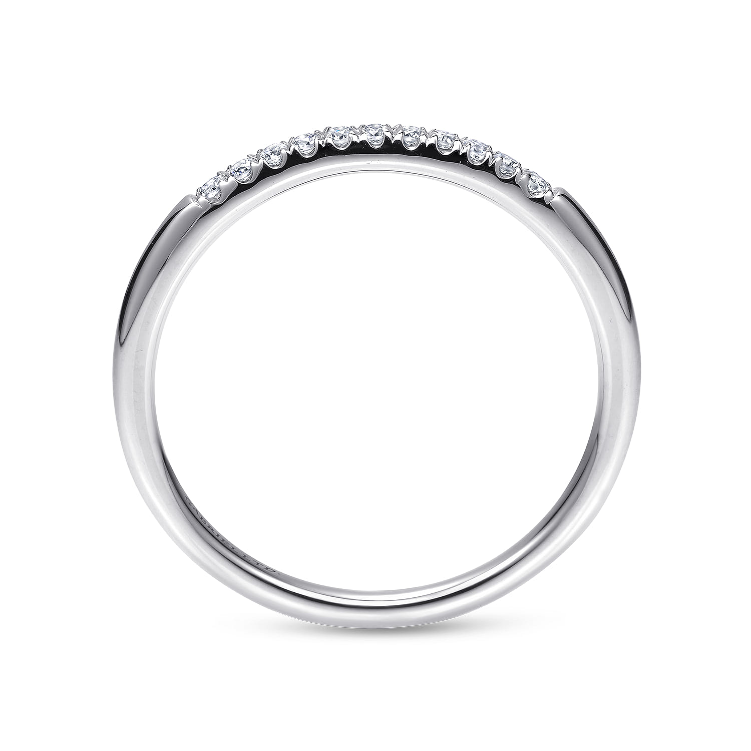 14K White Gold Matching Wedding Band - 0.09 ct - Shot 2