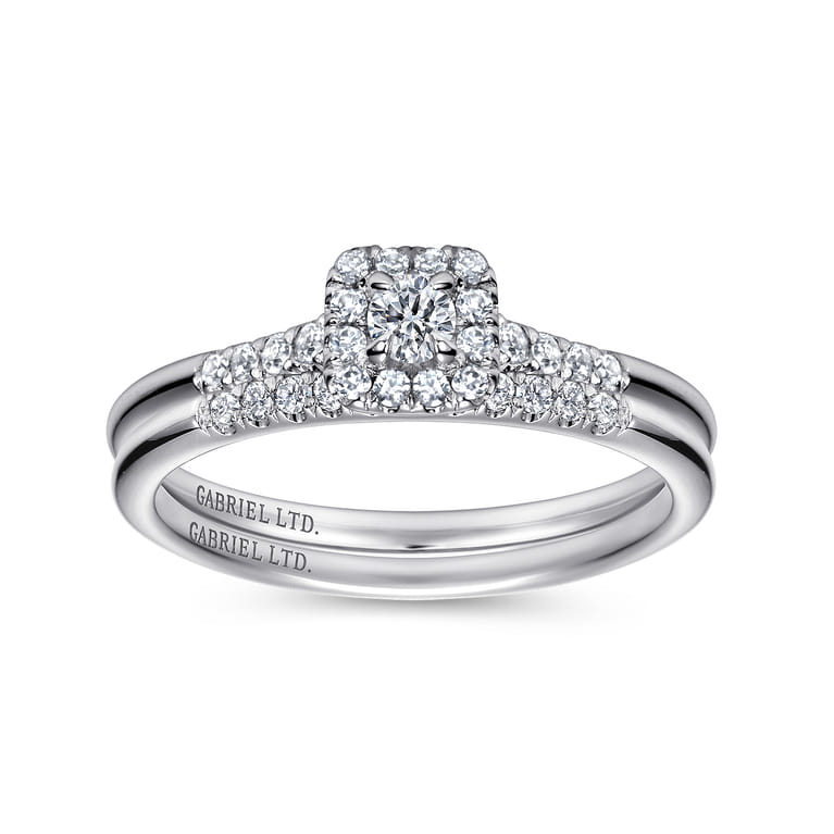 14K White Gold Matching Wedding Band - 0.09 ct - Shot 4