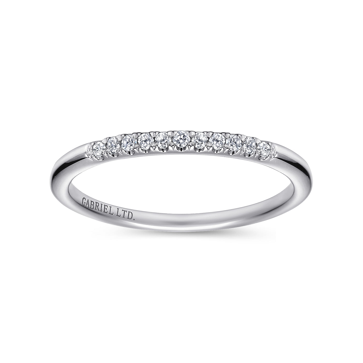 14K White Gold Matching Wedding Band - 0.09 ct - Shot 5