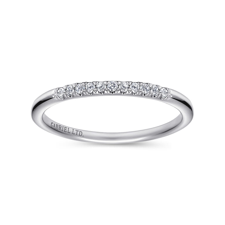 14K White Gold Matching Wedding Band - 0.09 ct - Shot 5
