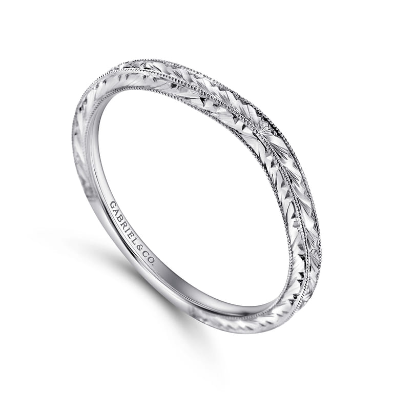 14K White Gold Matching Wedding Band - Shot 3