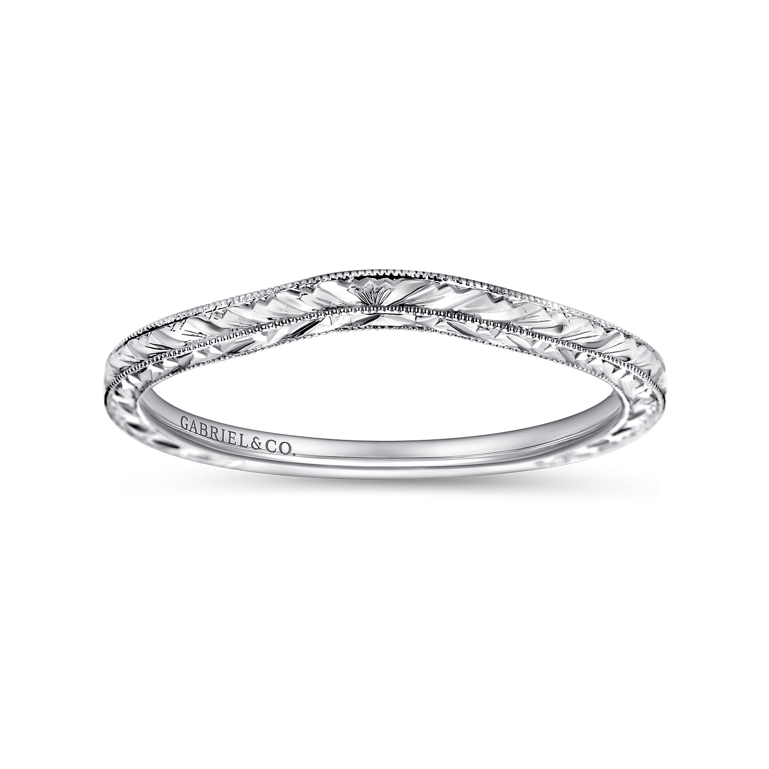 14K White Gold Matching Wedding Band - Shot 4