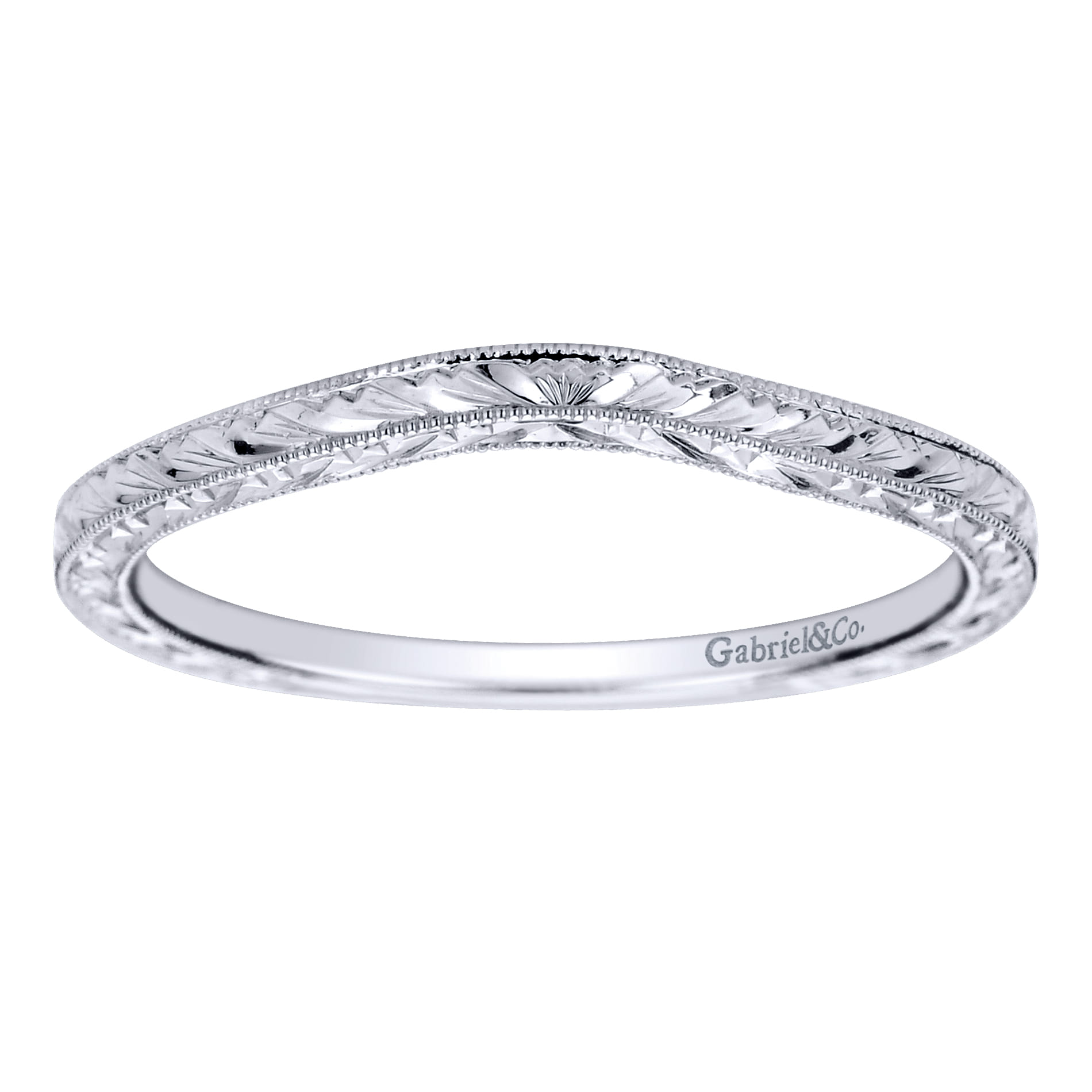 14K White Gold Matching Wedding Band - Shot 5
