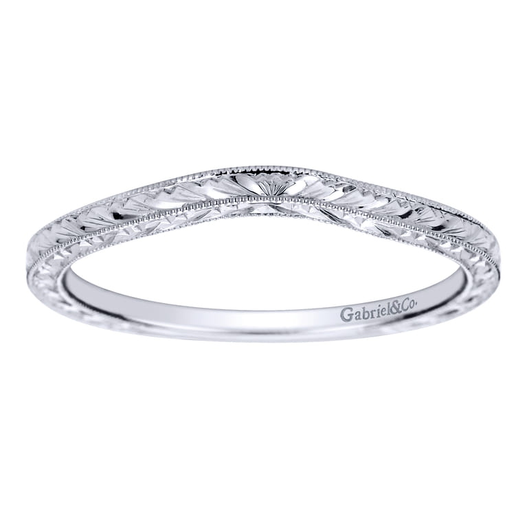 14K White Gold Matching Wedding Band - Shot 5
