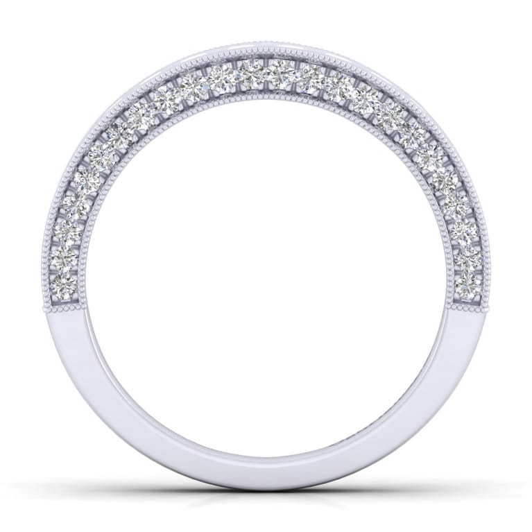 14K White Gold Matching Wedding Band - 0.83 ct - Shot 2