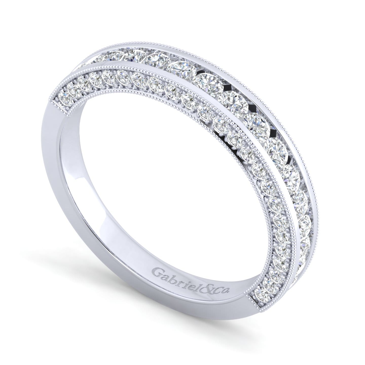 14K White Gold Matching Wedding Band - 0.83 ct - Shot 3
