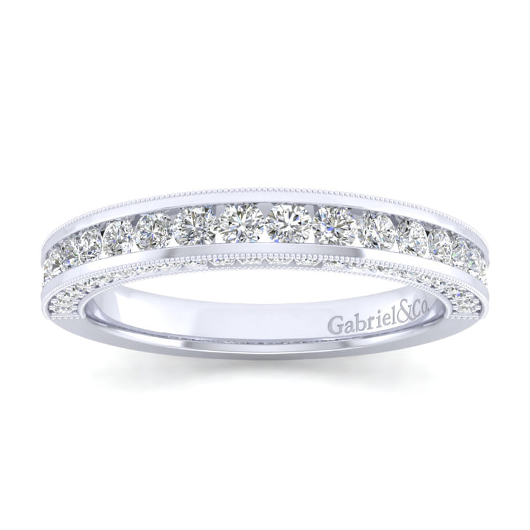 14K White Gold Matching Wedding Band - 0.83 ct - Shot 4