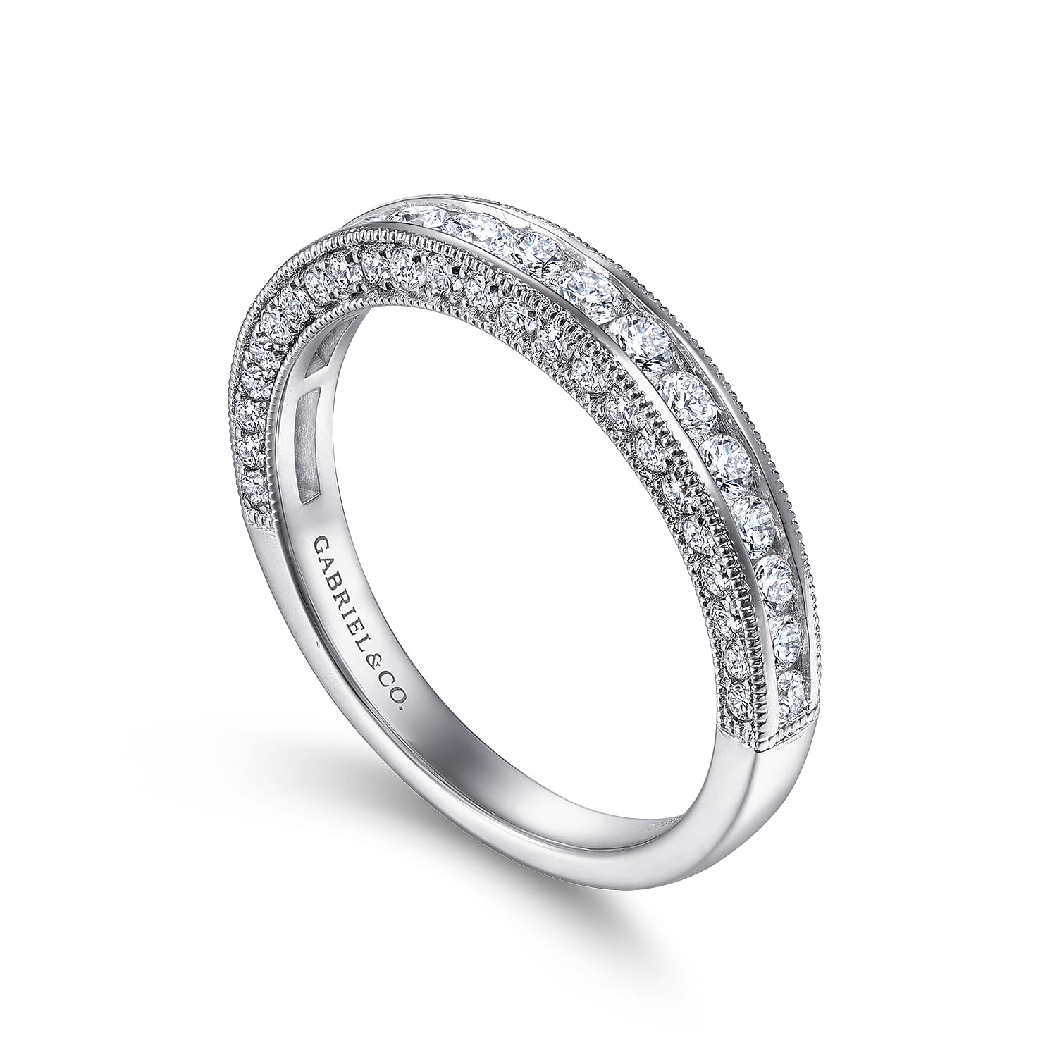 14K White Gold Matching Wedding Band - 0.83 ct - Shot 3