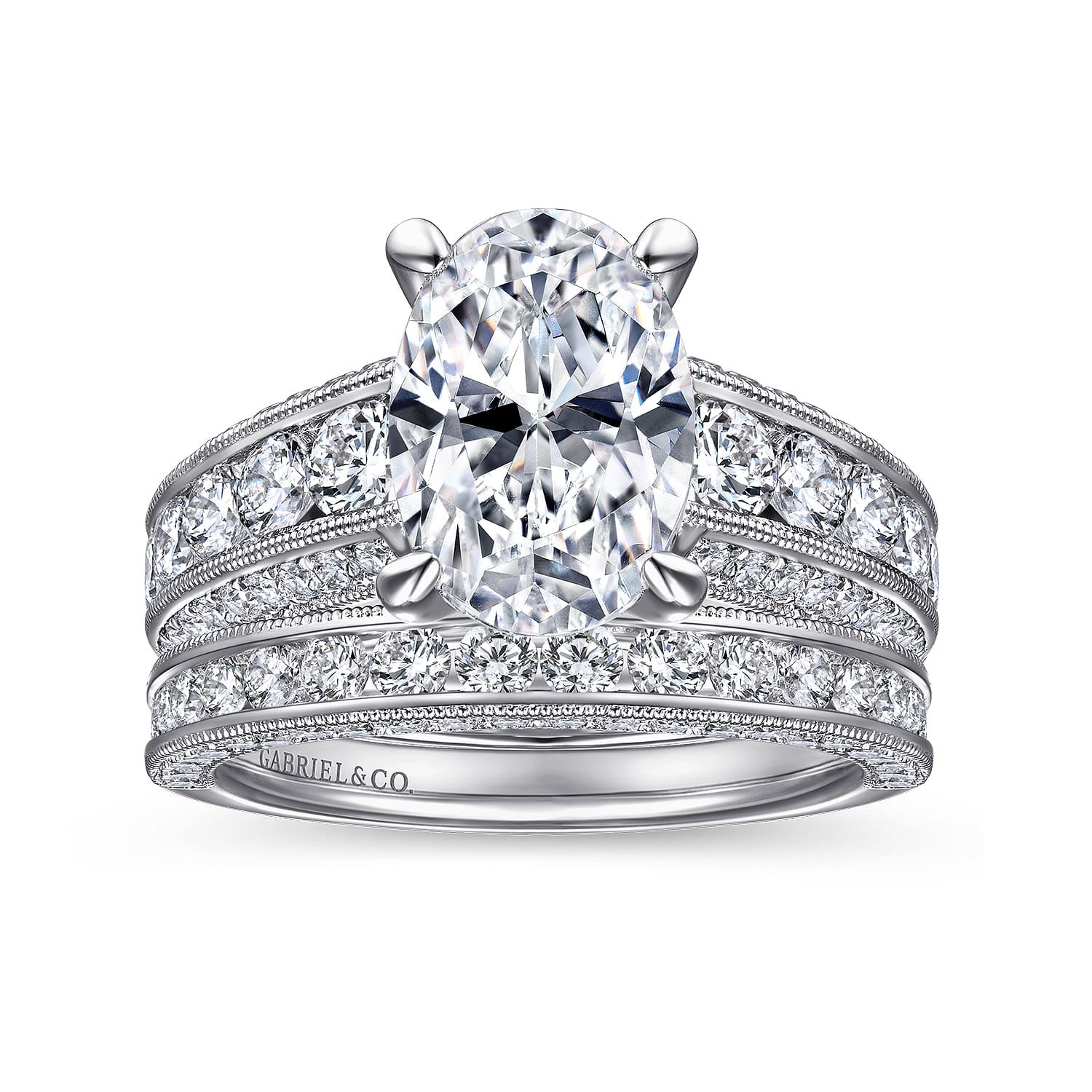 14K White Gold Matching Wedding Band - 0.83 ct - Shot 4