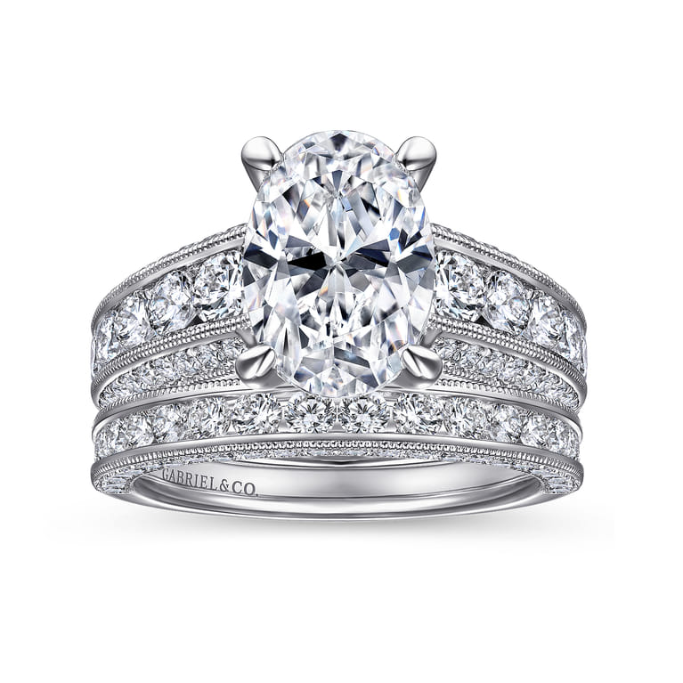 14K White Gold Matching Wedding Band - 0.83 ct - Shot 4