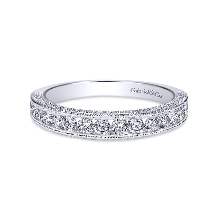 14K White Gold  Matching Wedding Band - 0.83 ct - Shot 1