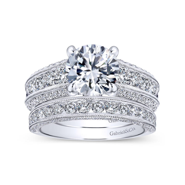 14K White Gold  Matching Wedding Band - 0.83 ct - Shot 4