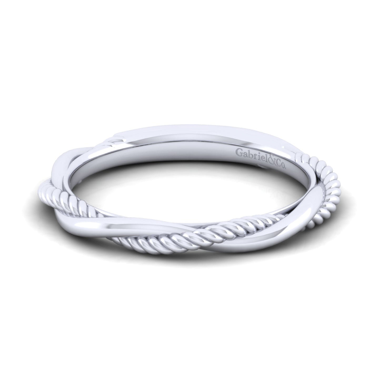 14K White Gold Matching Wedding Band - Shot 1