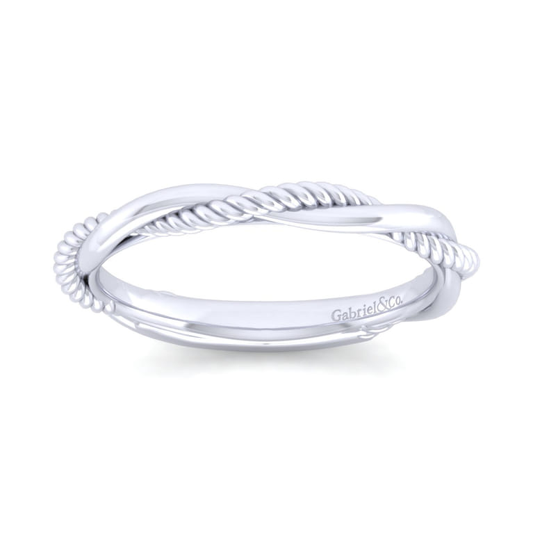 14K White Gold Matching Wedding Band - Shot 4