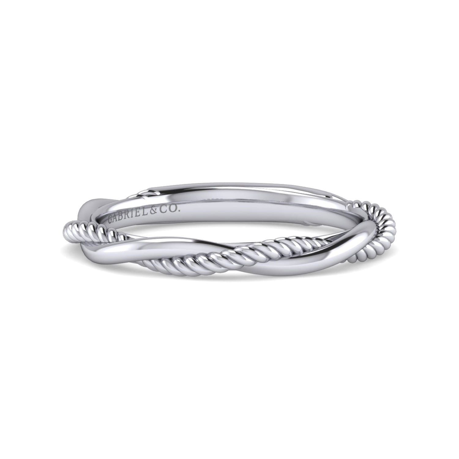 14K White Gold Matching Wedding Band - Shot 1