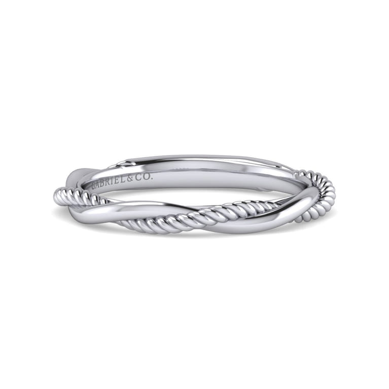 14K White Gold Matching Wedding Band - Shot 1