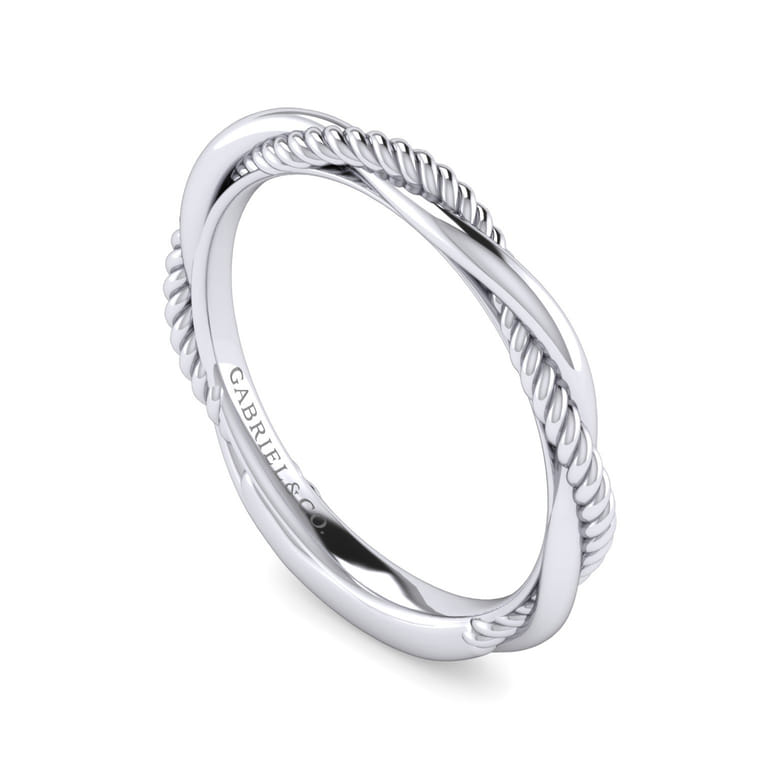 14K White Gold Matching Wedding Band - Shot 3