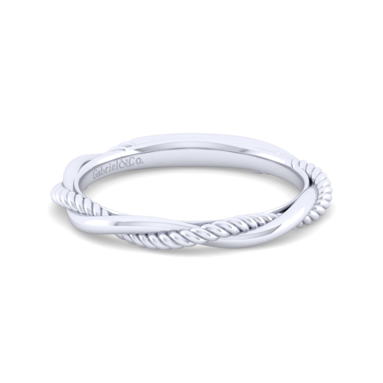 14K White Gold Matching Wedding Band - Shot 1