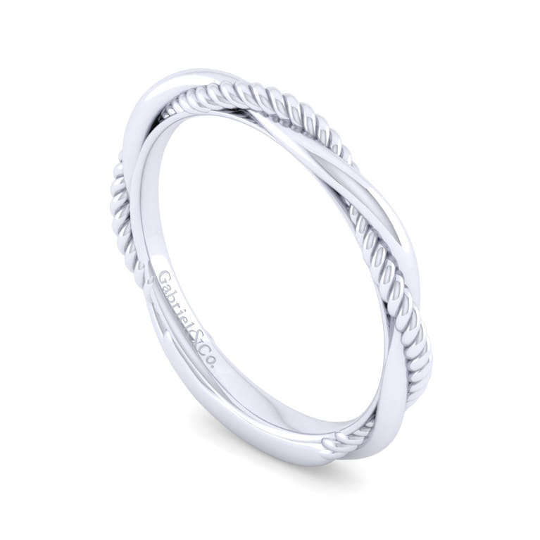 14K White Gold Matching Wedding Band - Shot 3