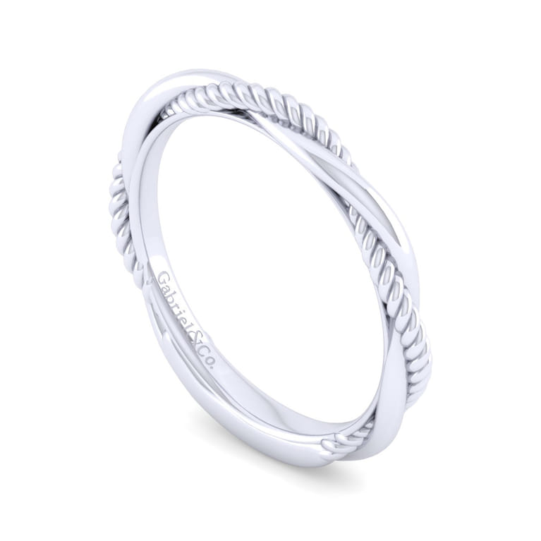 14K White Gold Matching Wedding Band - Shot 3