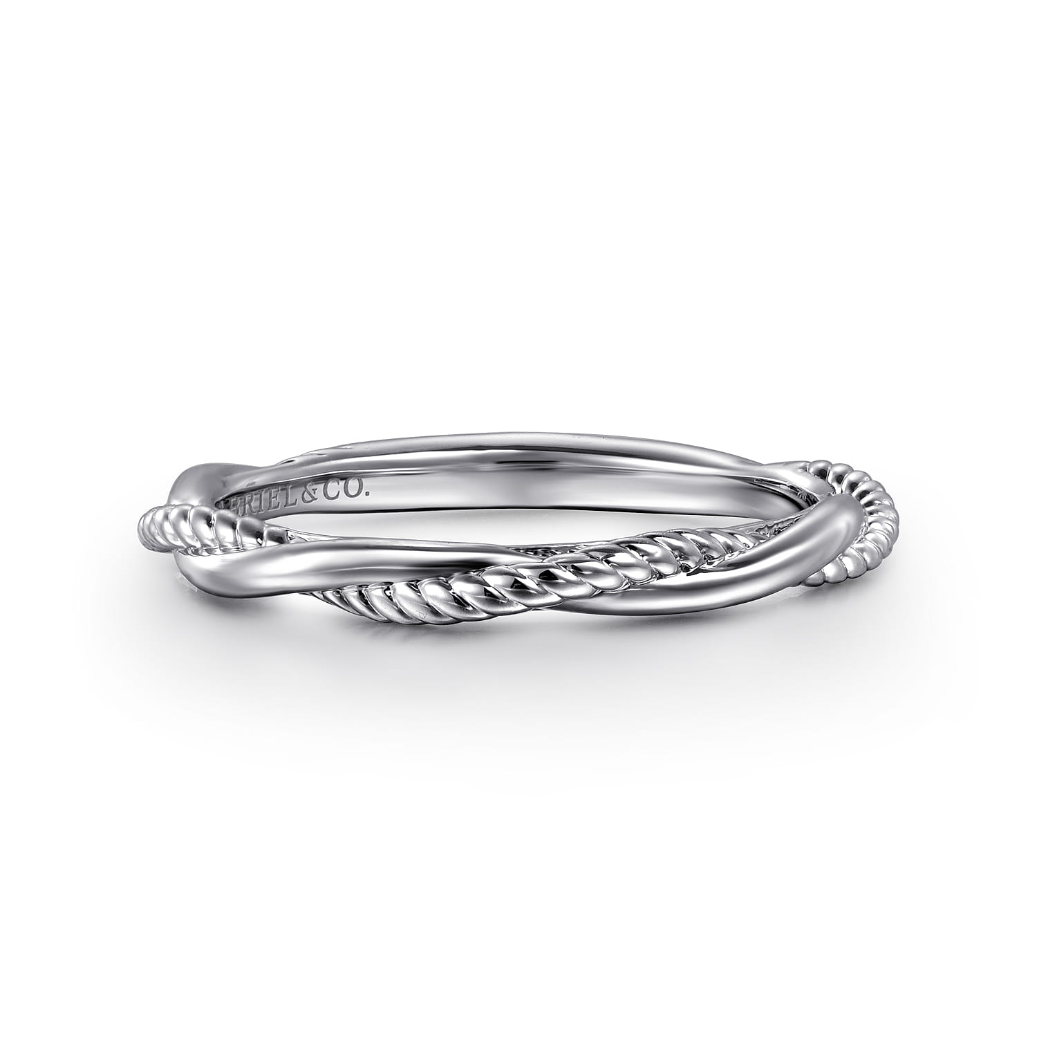 14K White Gold Matching Wedding Band - Shot 1