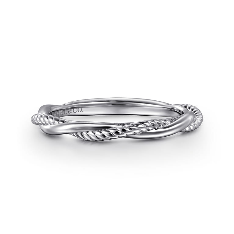 14K White Gold Matching Wedding Band - Shot 1