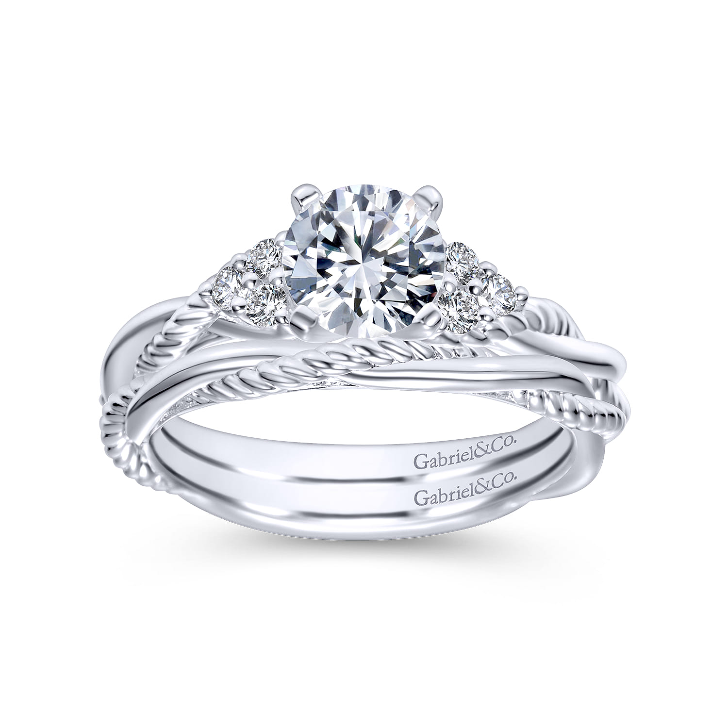 14K White Gold Matching Wedding Band - Shot 4