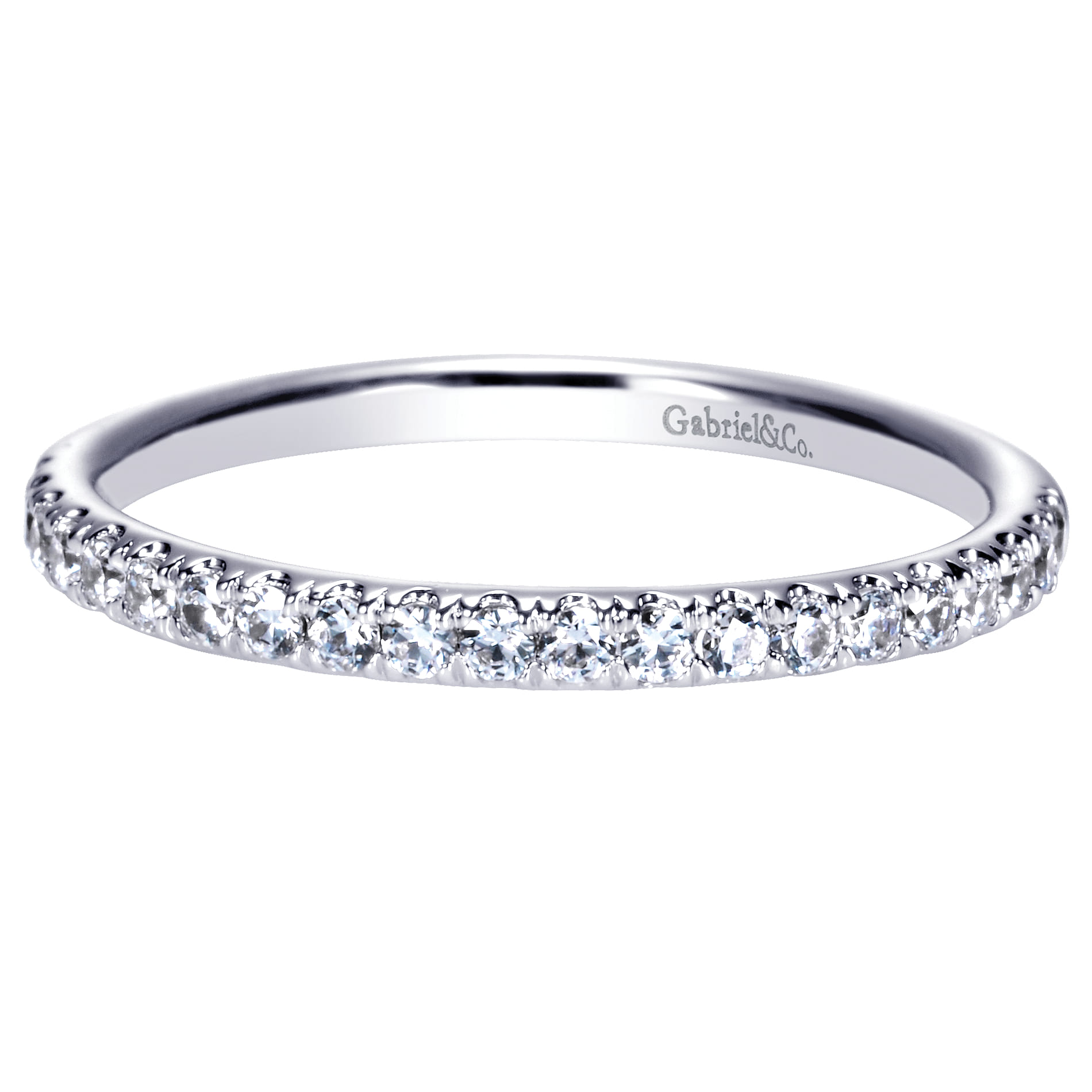 14K White Gold  Matching Wedding Band - 0.25 ct - Shot 1
