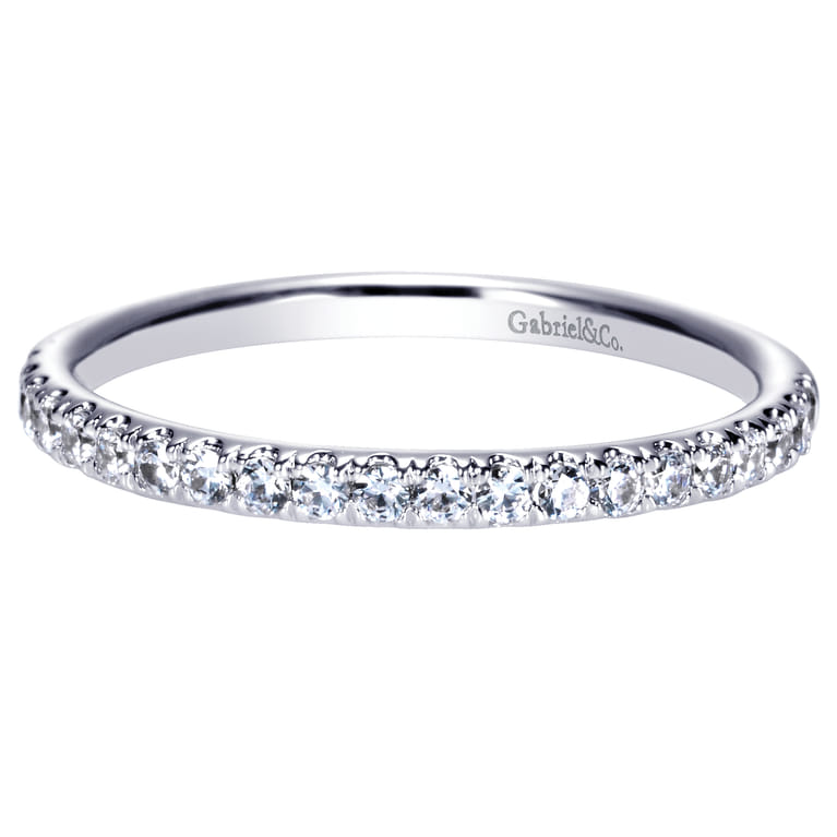 14K White Gold  Matching Wedding Band - 0.25 ct - Shot 1