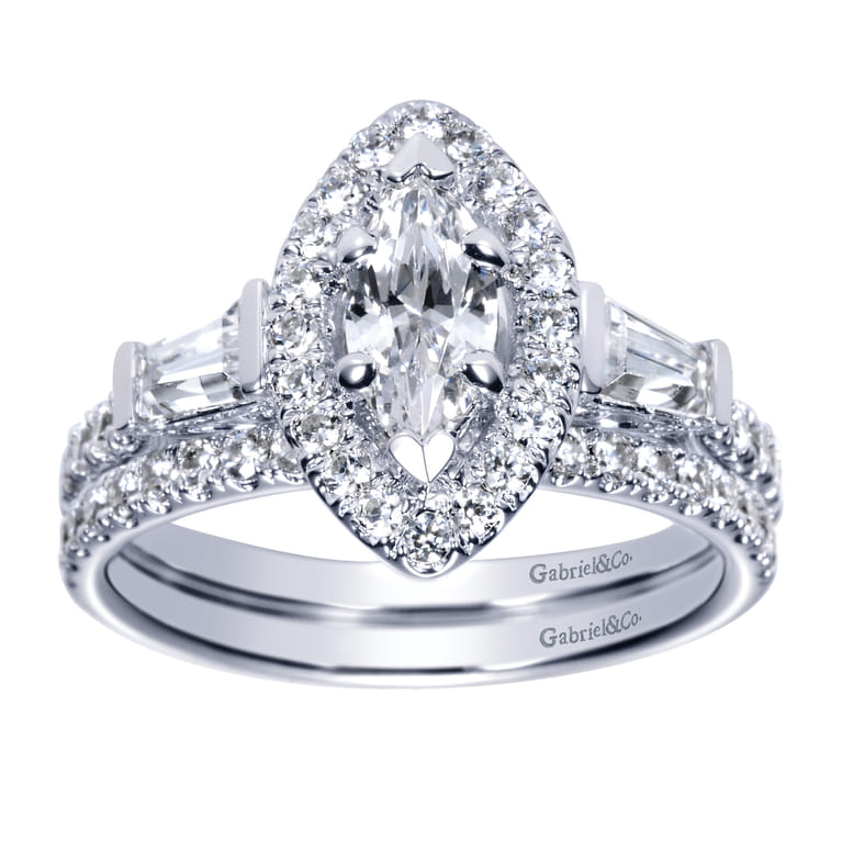14K White Gold  Matching Wedding Band - 0.25 ct - Shot 4