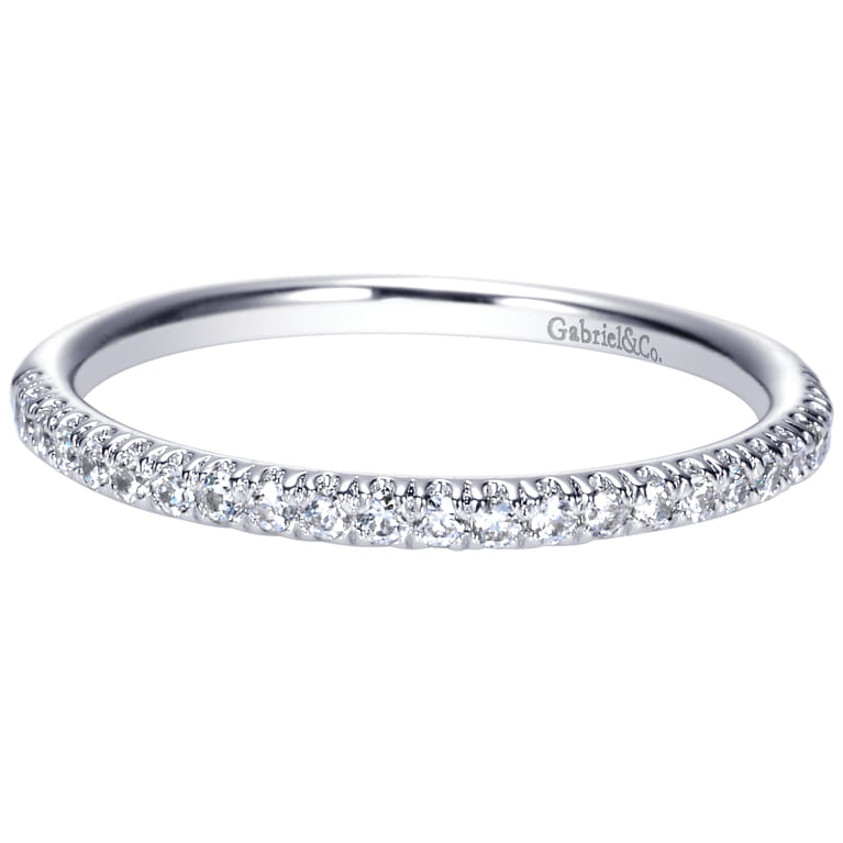14K White Gold  Matching Wedding Band - 0.17 ct - Shot 1