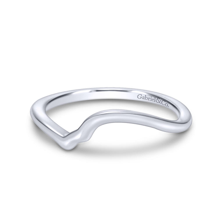 14K White Gold Matching Wedding Band - Shot 1